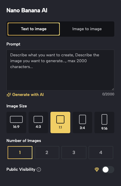 Select Your Creation Mode: Text-to-Image or Image-to-Image
