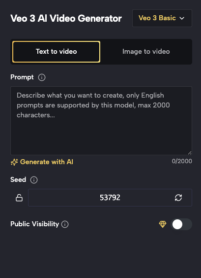Select Your Creation Mode: Text-to-Video or Image-to-Video